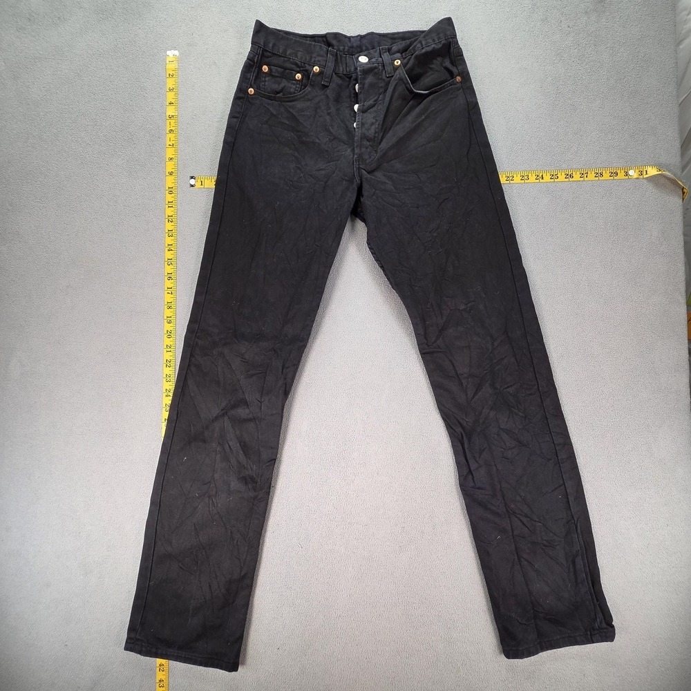 VTG Levis 501 Jeans Mens‎ Black Wash Straight Button Fly USA 90s Fits 26x32